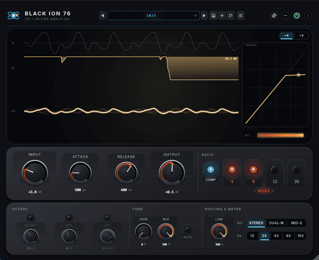 Black Ion 76 plugin interface