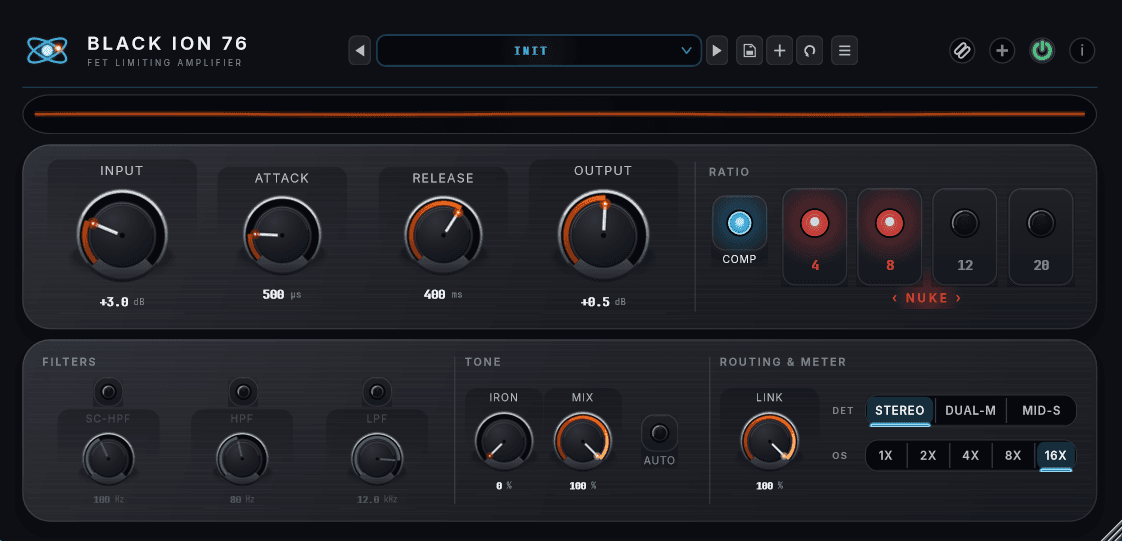 Black Ion 76 plugin interface